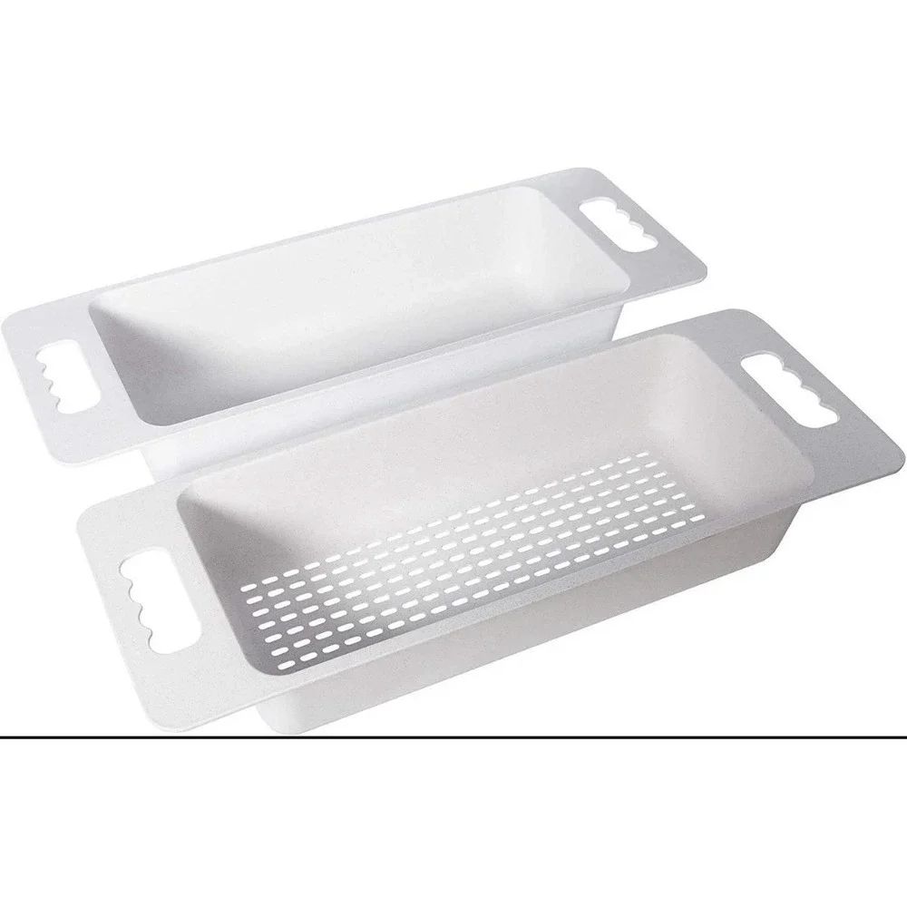 Zuhnë Reeva Sink Colander Strainer Set of 2, Food Grade Wheat Fiber Composite